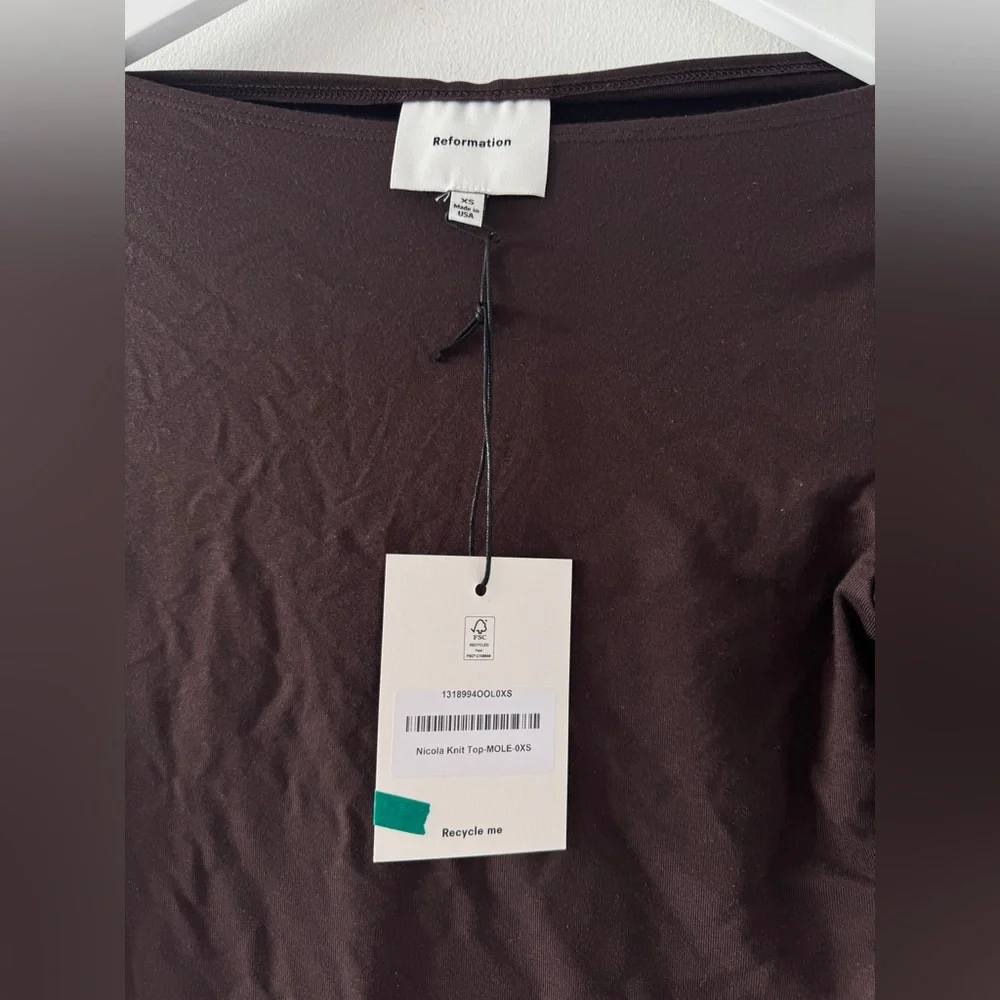 REFORMATION Nicola Knit Brown Blouse XS - Picture 4 of 6